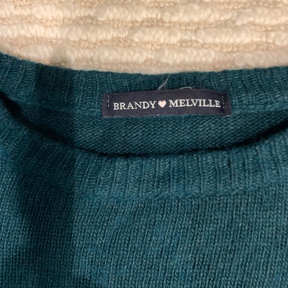 Brandy Melville Sweaters Brandy Melville Green Crop Stylish Sweater